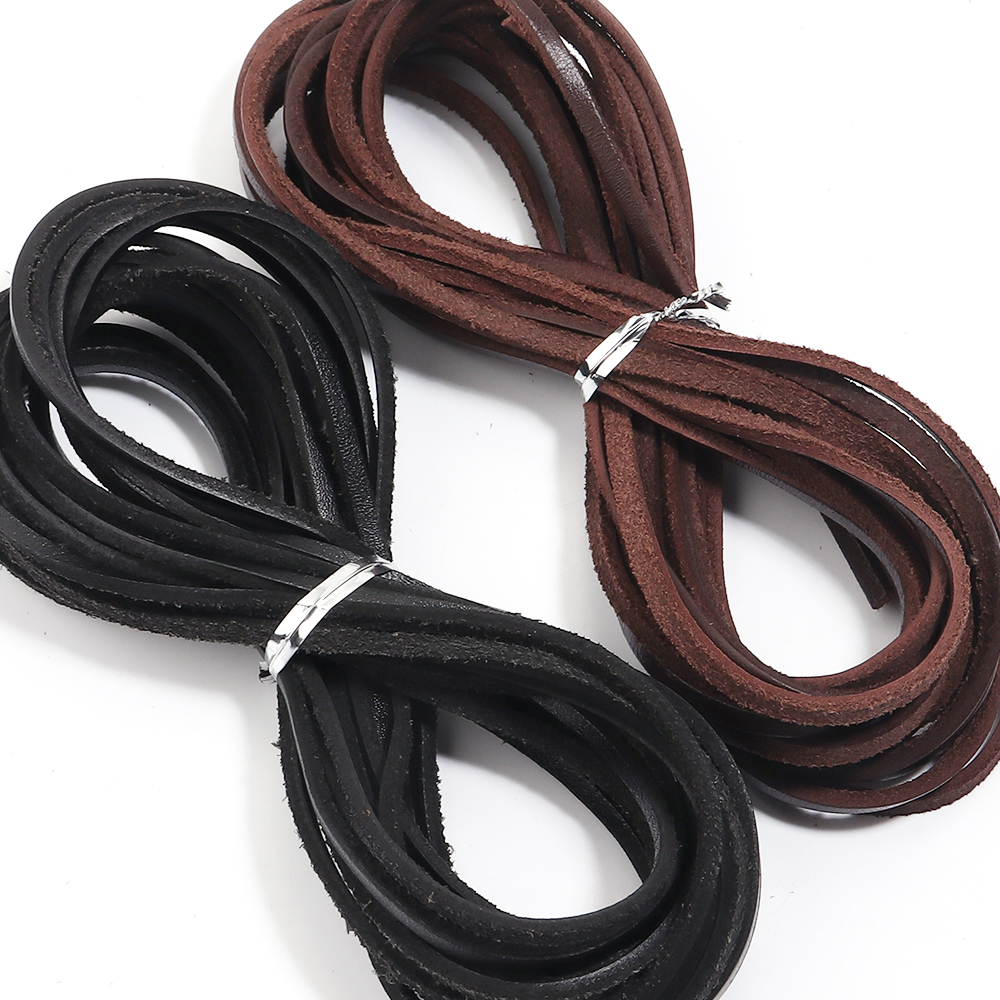 Braided Line - 5yards 3mm Genuine Cow Leather Cord
