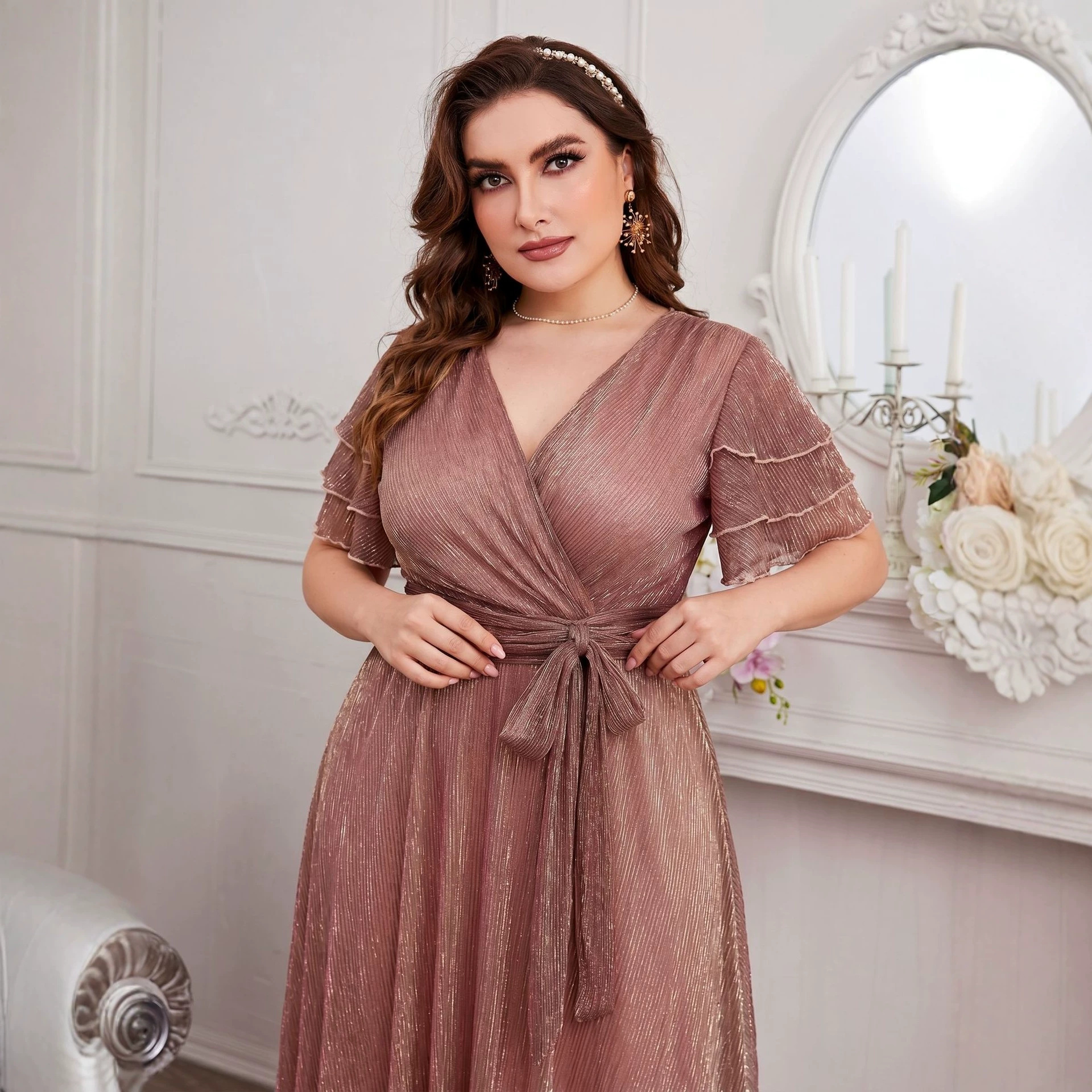 Luxury Curvy Blush Gold Glitte - Fly Line 리뷰 및 가격