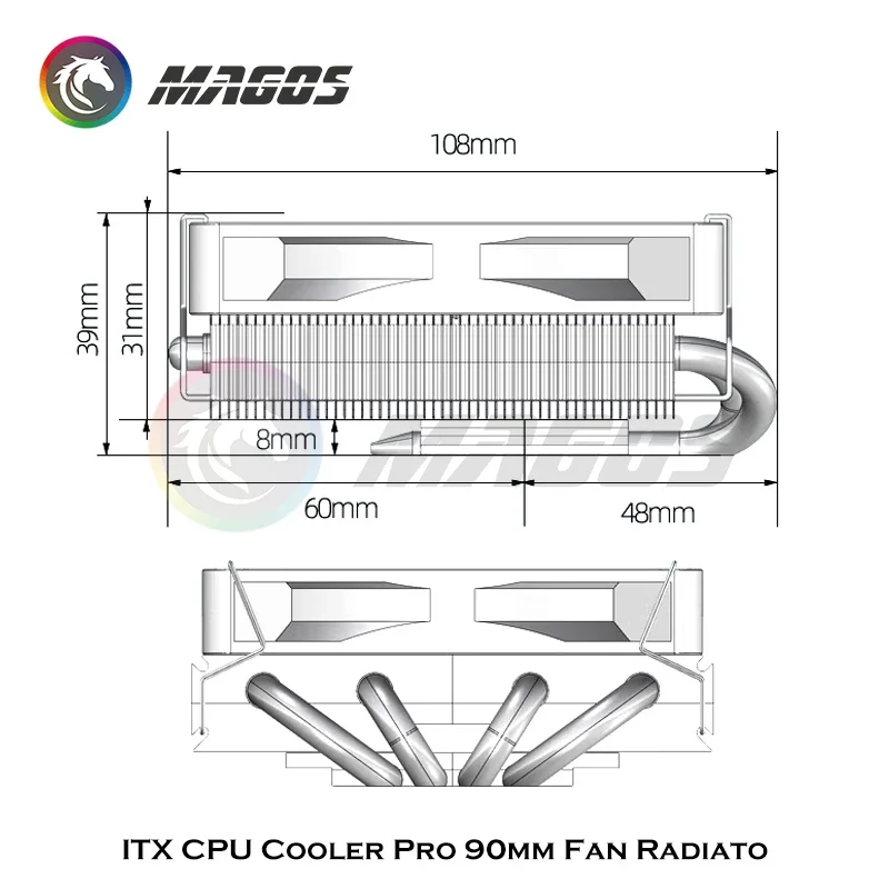 ITX CPU Cooler Pro 90mm Fan Ra - Fly Line 리뷰 및 가격