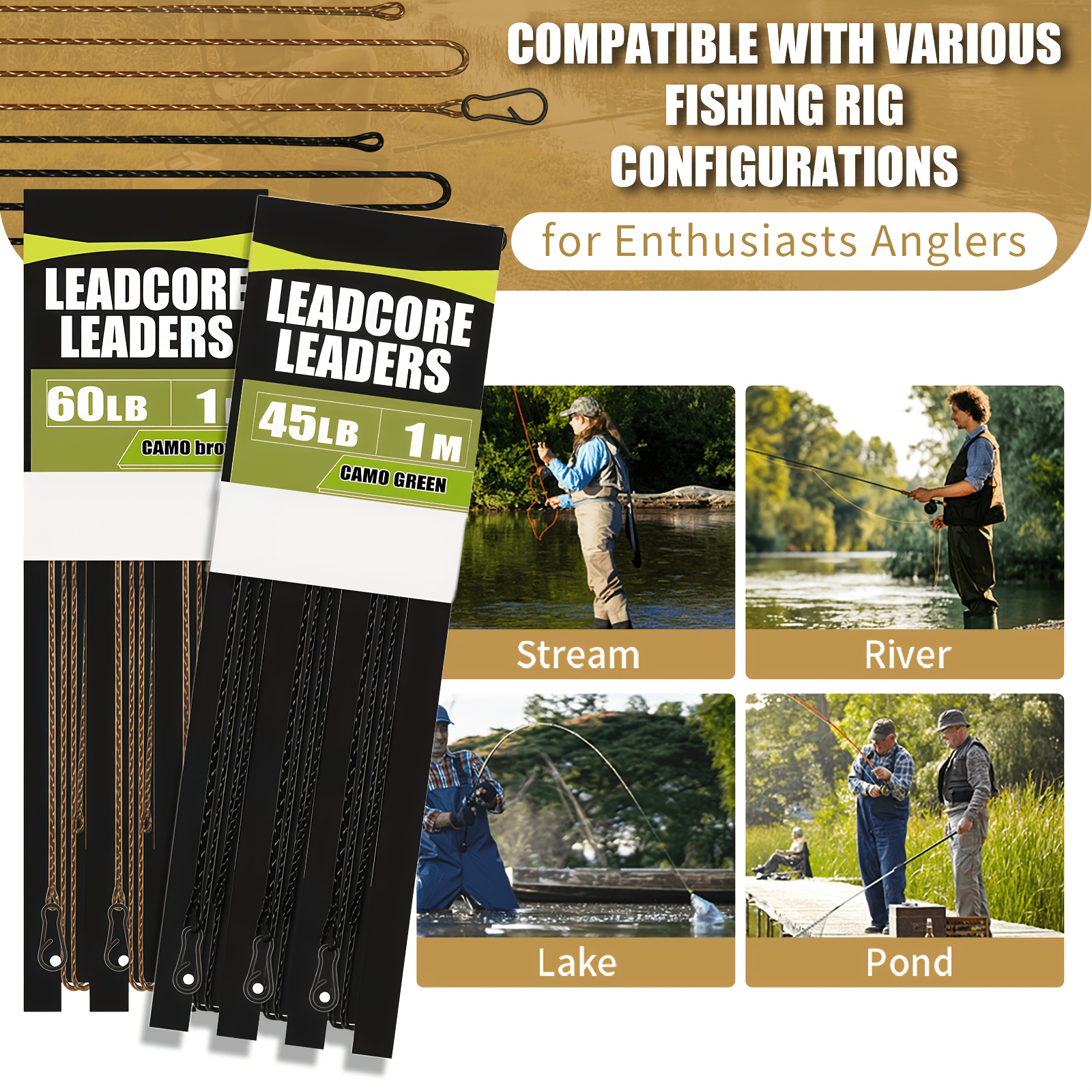Carp Fishing Leadcore Leaders  - Leader Line 리뷰 및 가격