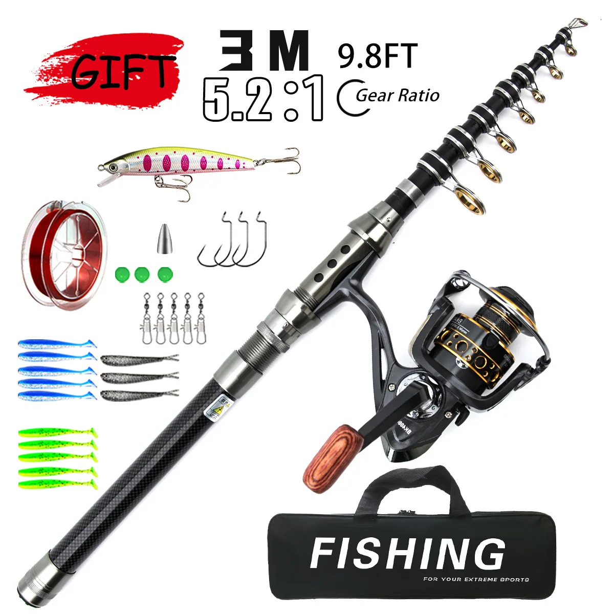 Carbon Telescopic Luya Rod Ful - Fishing Line Box 리뷰 및 가격